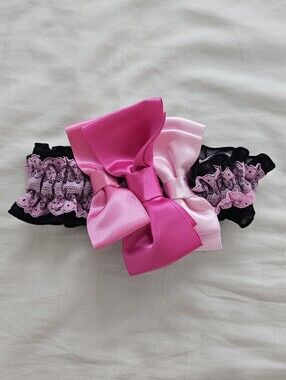 Rare Ma*rs Agejo Gyaru Triple Bow Satin And Lace Leg Garter